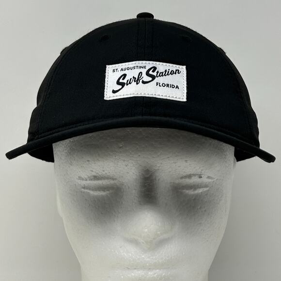 Surf Station St Augustine Florida Hat Cap Surfer Surfing 6 Panel Strapback Black - Picture 3 of 10